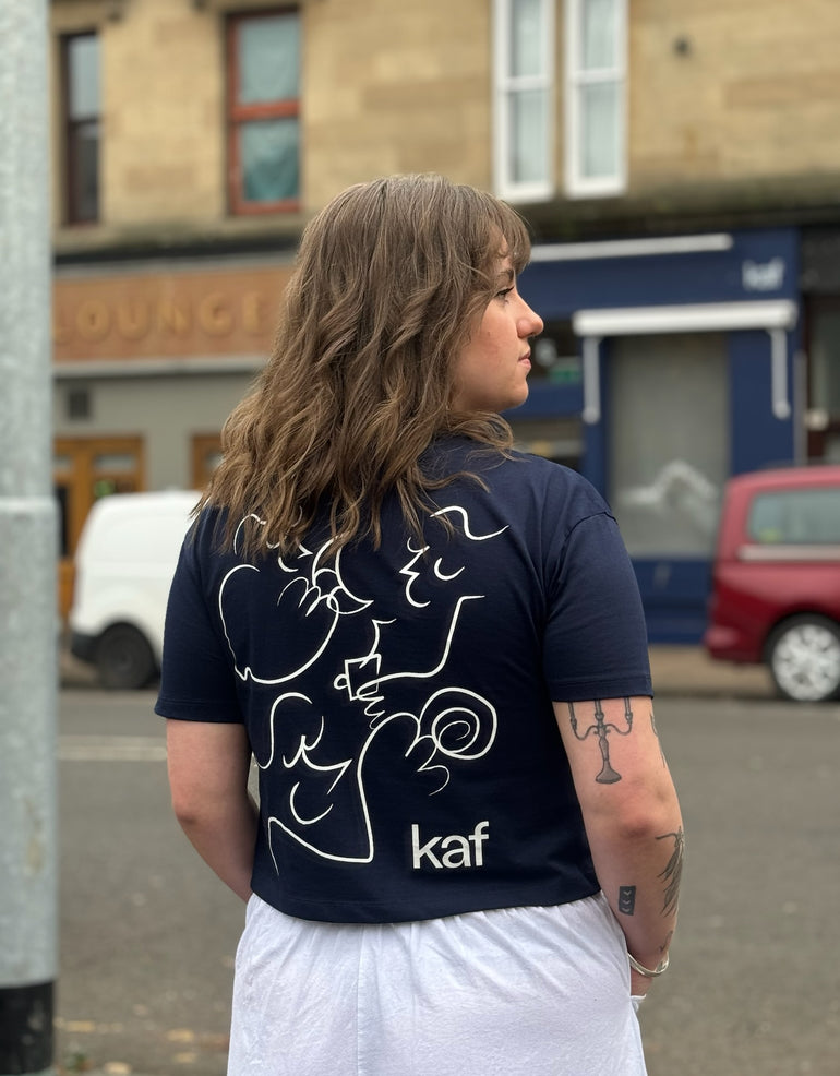 navy t-shirt women's boxy fit